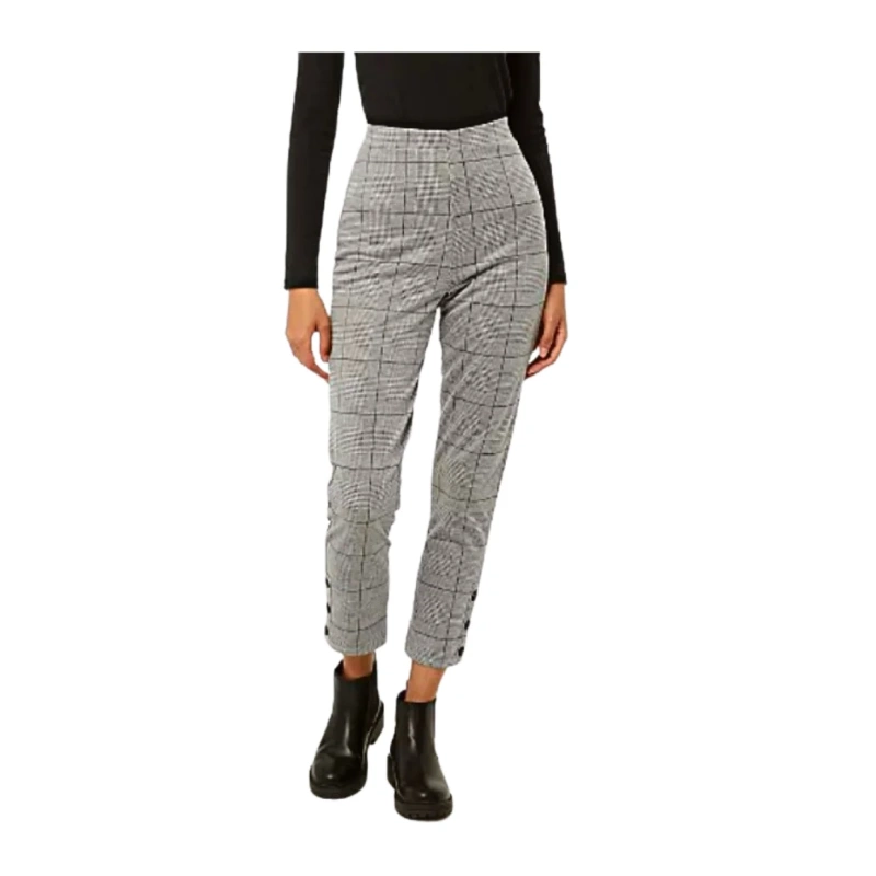 Image For Grey Checked Trousers