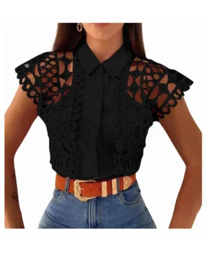 Image of Dolce Squardo Black Laced Shirt