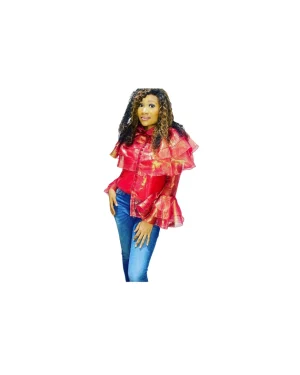Image of Te Amo Red Organza Top