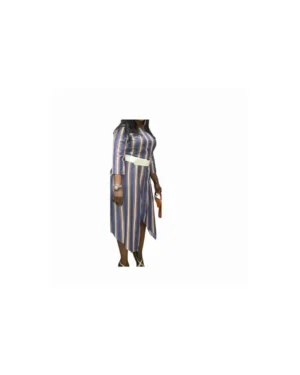 Image of Multi Colored Dress With White Belt