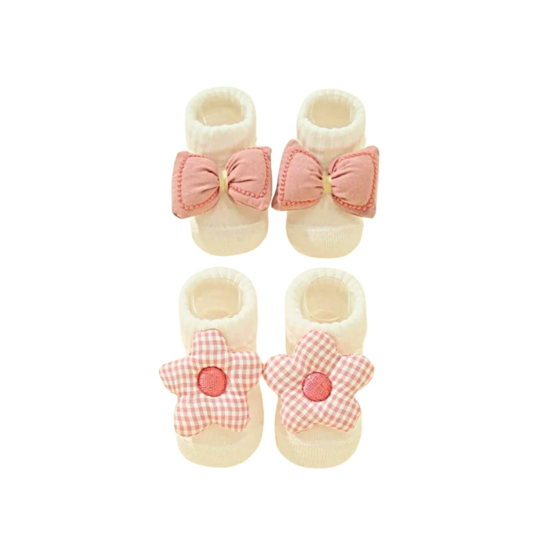 Image For 2 Pairs Baby Bow Decor Socks