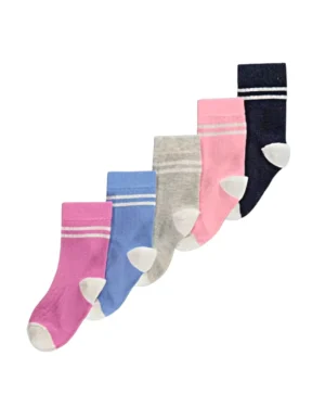 Image For 5 Pack Colourful Ribbed Lightweight Socks