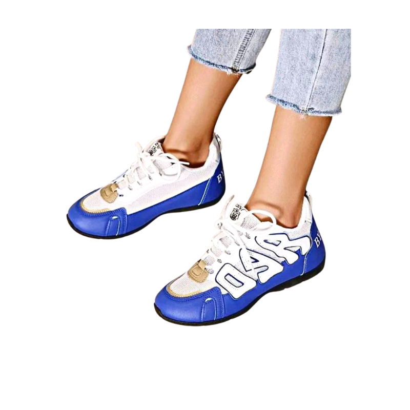 Image of White And Blue Sneakers