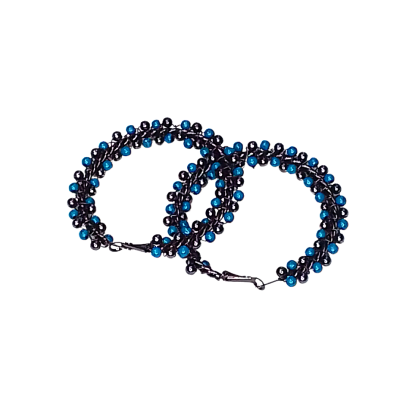 Image of Black And Blue Round Earing