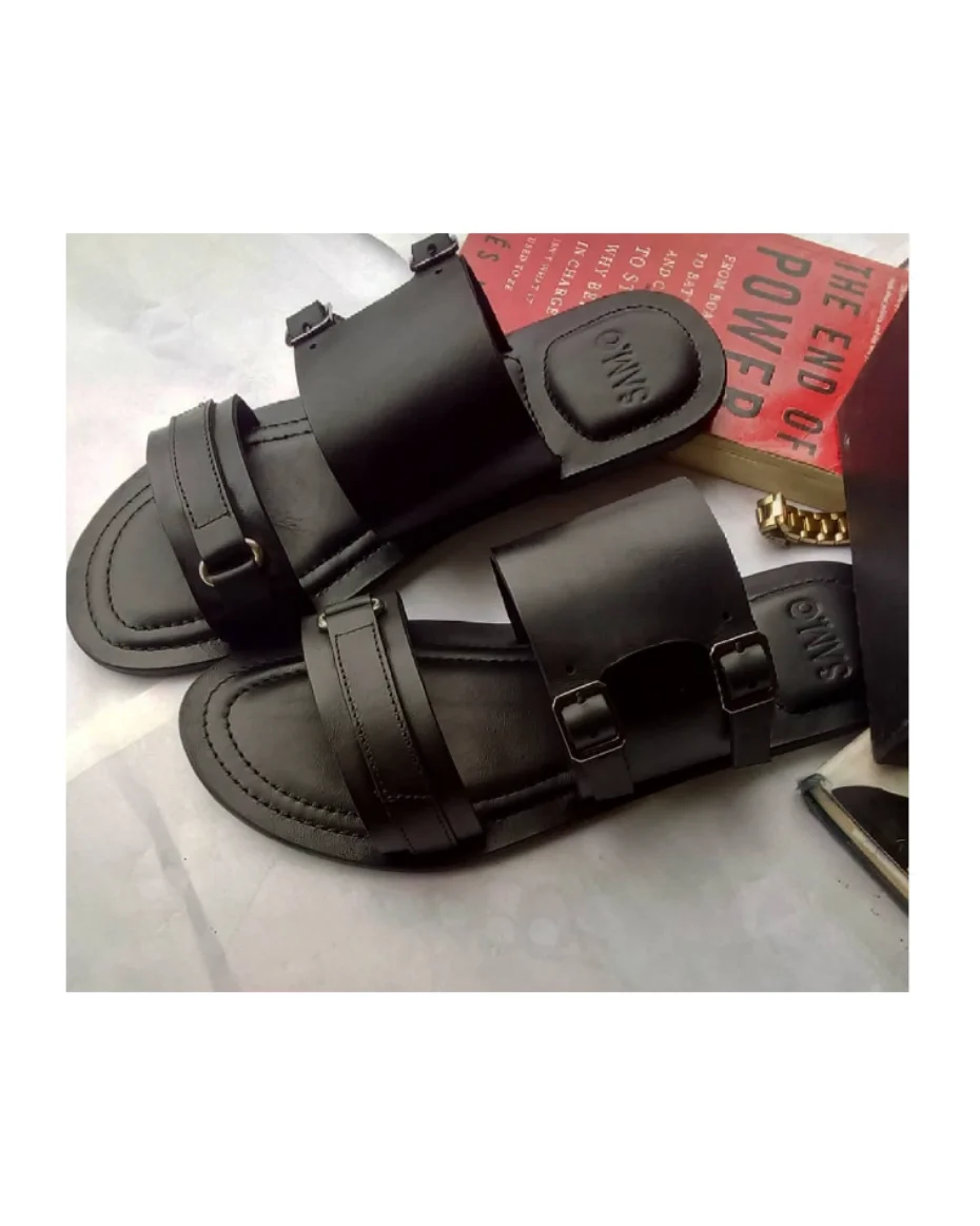 Men's Leather Sandal - Black | Konga Online Shopping