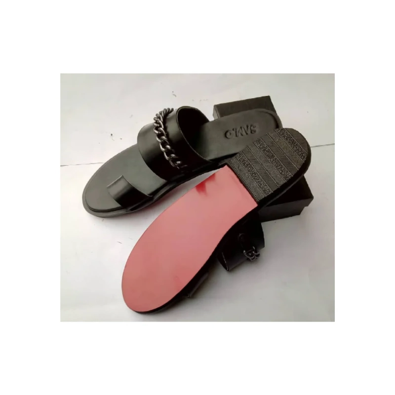 Image of SAM.O Black Leather Handmade Slippers