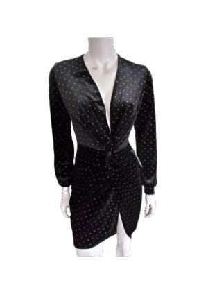 Here is the Twist Dot Velvet Dress Image
