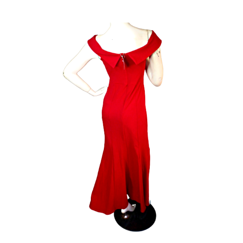 The back image Goddiva London Red Dress