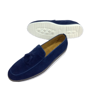 Image of Suede Handmade Shoe With White Sole