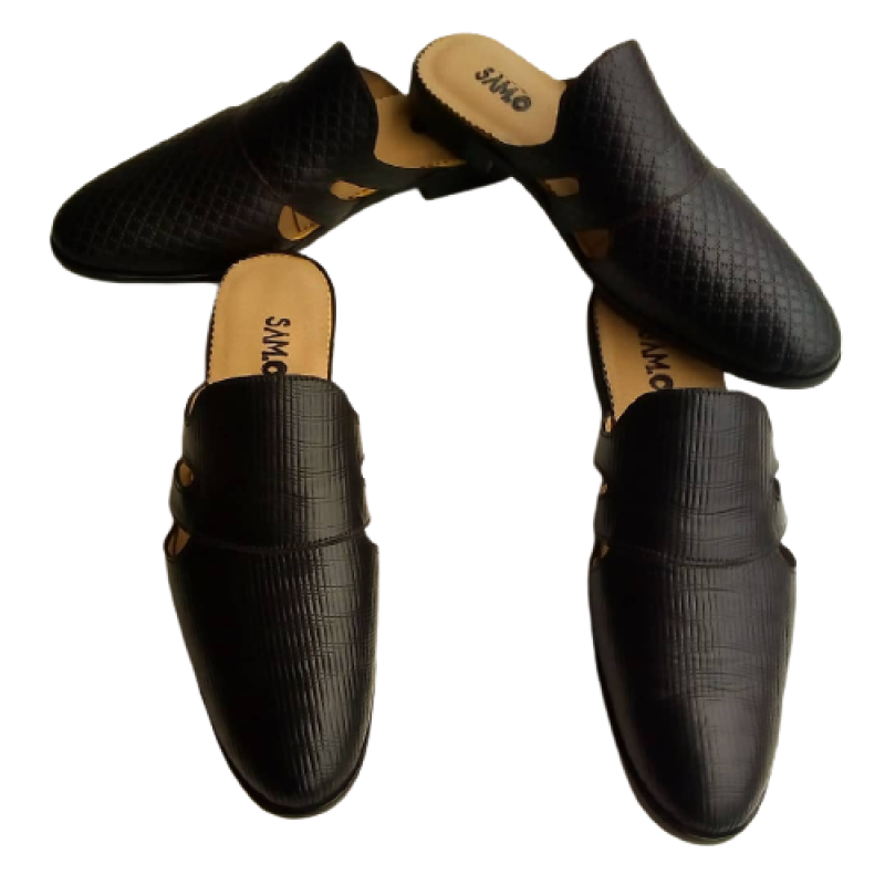 Image of Black Handmade Half-Shoe