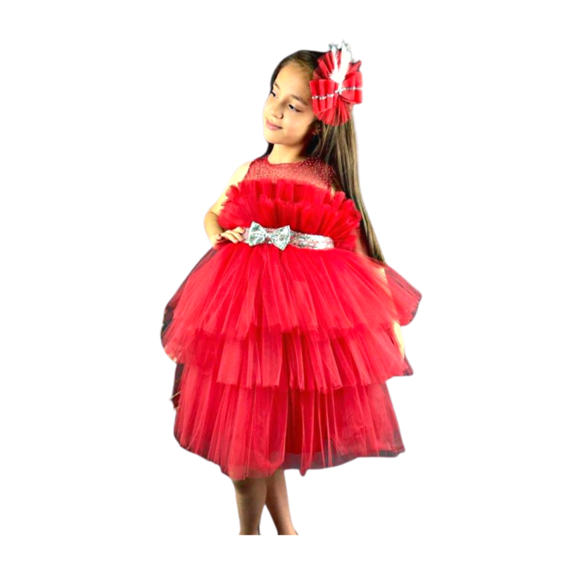 Image Of Red Zeya Moda Kids Dress