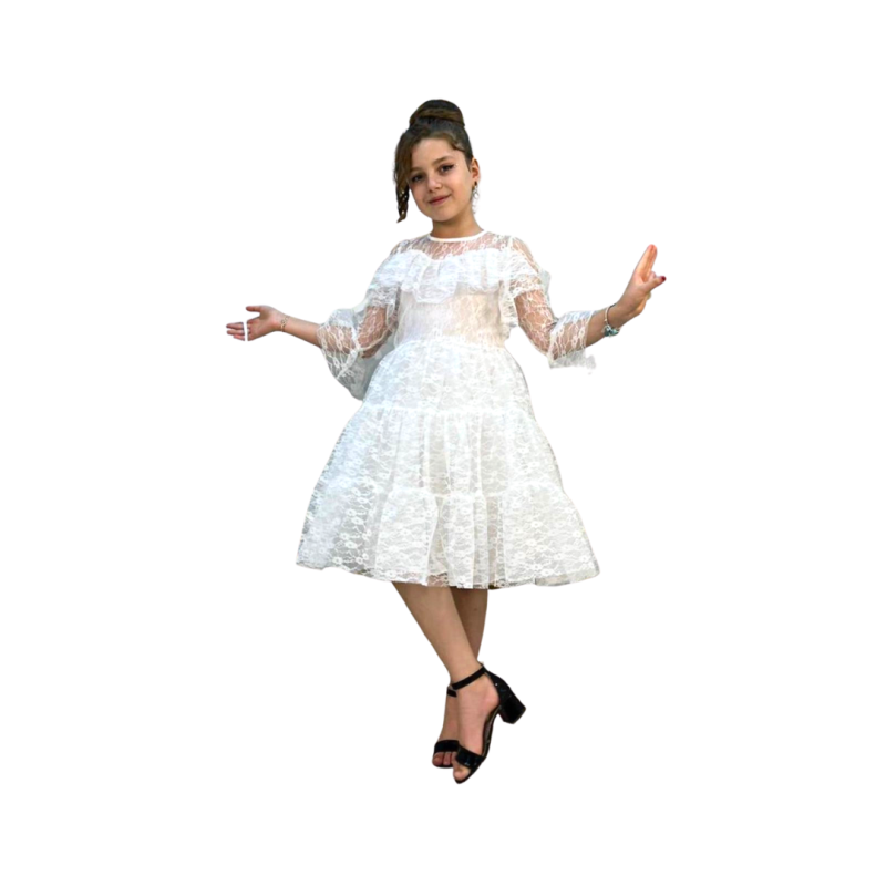 Image Of The Girl Fashion White Dress