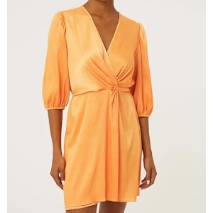 Image For Satin Wrap Twist Mini Dress