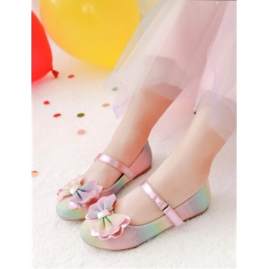 Image For Glitter Ombre Bow Decor Mary Jane Flats