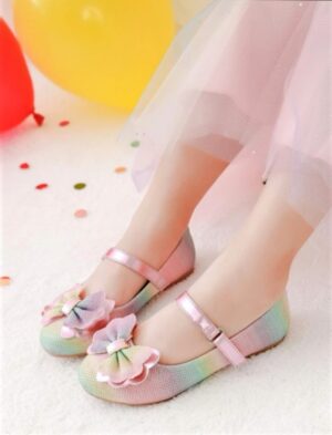 Image For Glitter Ombre Bow Decor Mary Jane Flats
