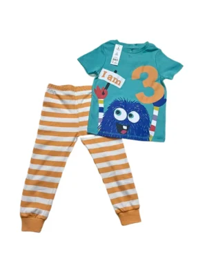 Image of Turquoise Monster Age 3 Birthday Pyjamas