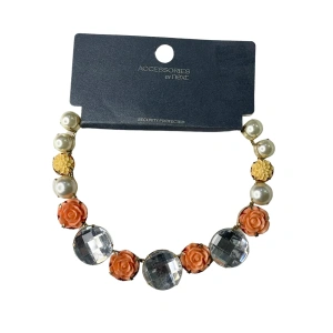 Image of Peach Flower Beaded Necklace