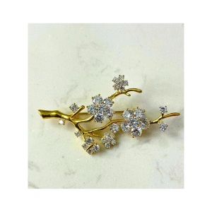 Image of Generic Fashion Plant Zircon Brooch