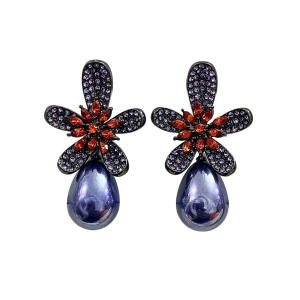 Image of Zirconia Royal Blue Waterdrop Earring