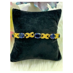 Image of Oval Sapphire Yellow Gold Bracelet