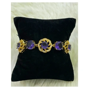 Image of Yellow Gold And Amethyst Bracelet