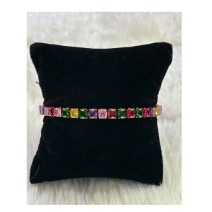 Image of Multicolored Cubic Zirconia Decor Bracelet