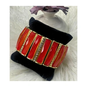 Image of Red Enamel Stretch Bracelet