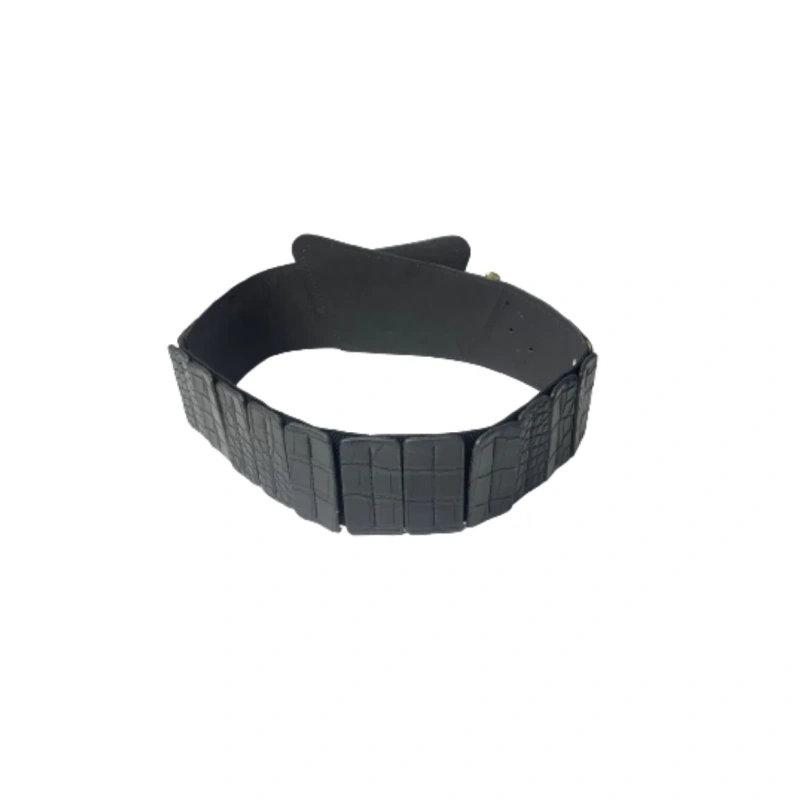 Image of Crocodile Embrossed Round Buckle Belt