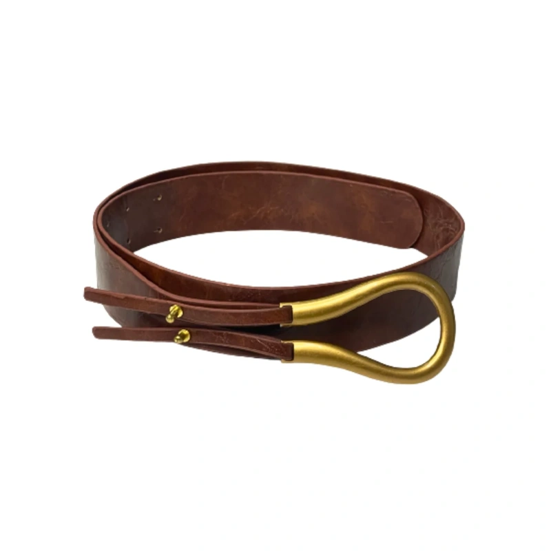 Image of Curved Metal Buckle Belt