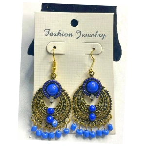 Image of Blue Color Hollow Indian Fashion Earring