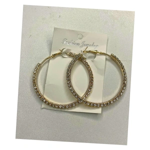 Image of Shiny Big Rhinestone Hoop Earring