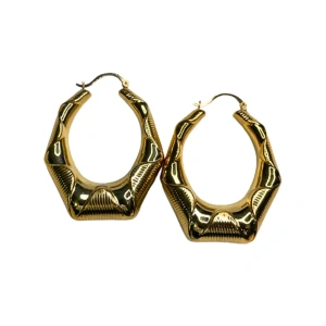 Image of Facets Gold Hoop Earring