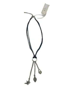 Image of Hippi Chic Long Necklace On Black Cord