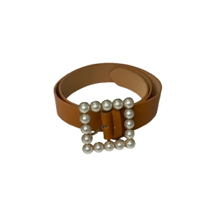 Image of Faux Pearl Decor Buckle Belt