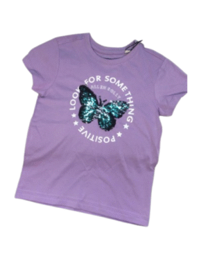 Girls' Lavender Butterfly Sequin T-Shirt – Allen Solly Junior