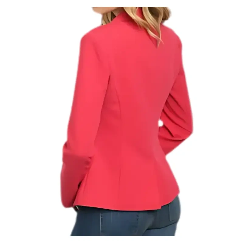 Chic Pink Blazer with Gold Buttons – Power & Style - Image 2
