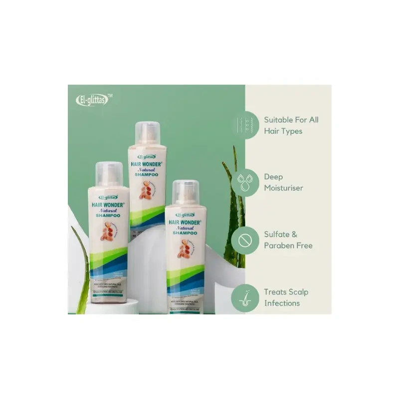 El Glittas Hair Wonder Natural Shampoo, Oil & Conditioner Set for Healthy Hair Growth1