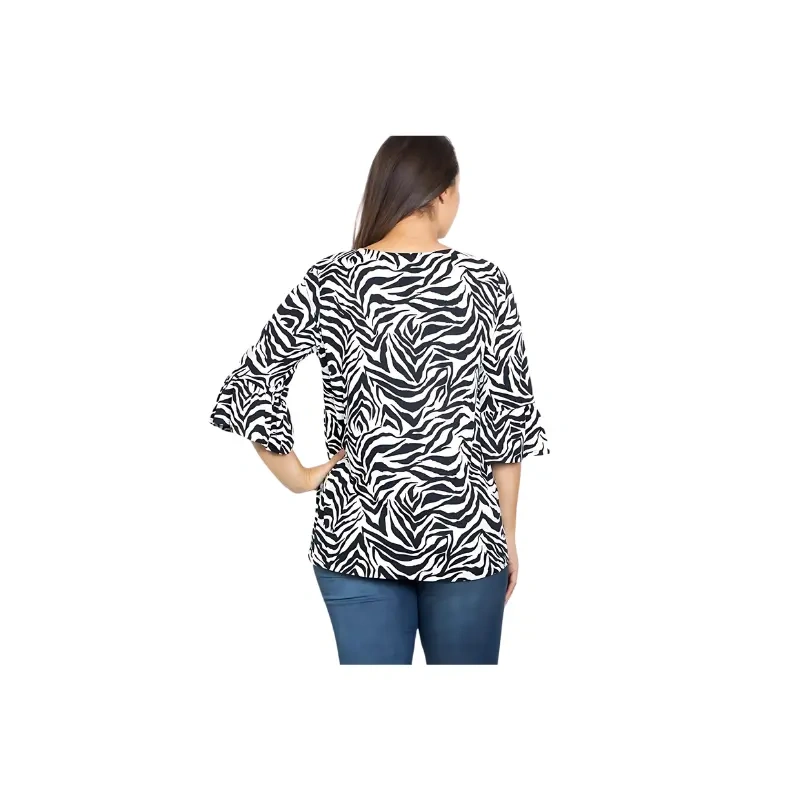 High Class Black and White Zebra Print Criss-Cross Top1