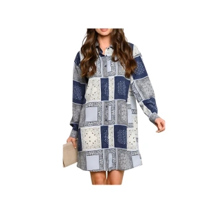 Beautiful print shirt dress1