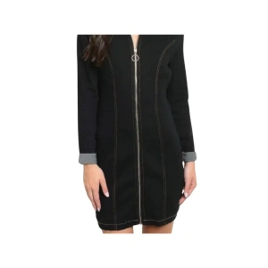 Beautiful Chic Women's Long Sleeve Mini Dress with Front Zipper Detail