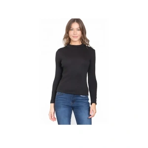 Elegant Women's Long Sleeve Mock Neck Ribbed Top