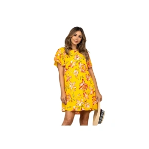 Beautiful Yellow Floral Dress with Ruffled Sleeves