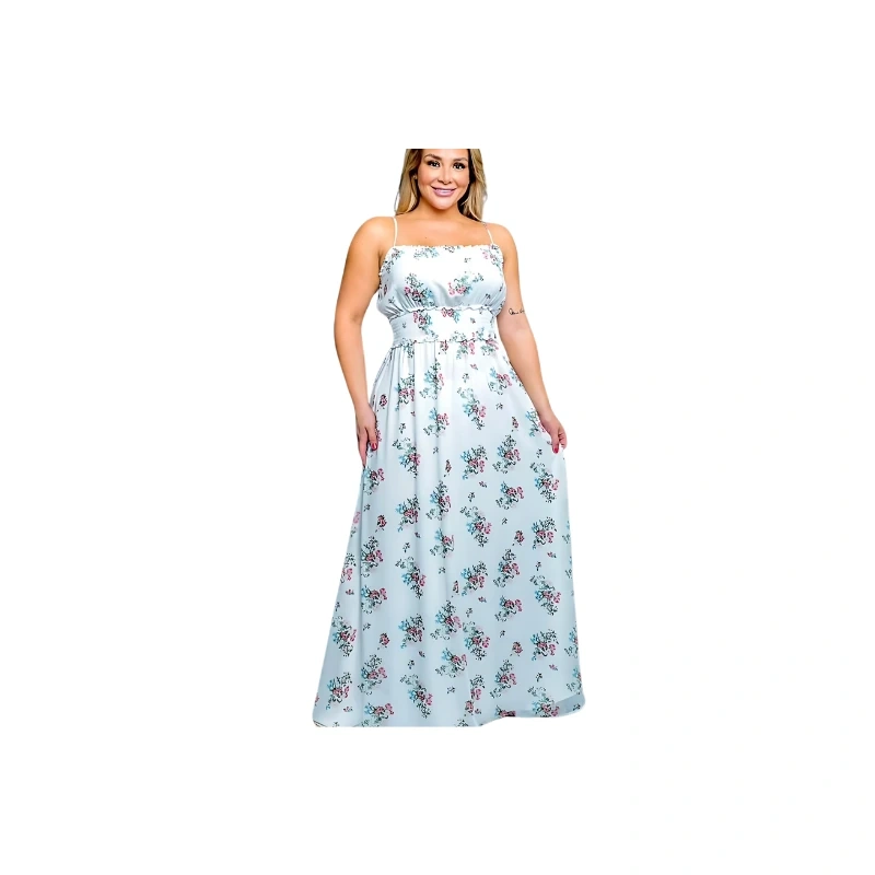 Floral Print Maxi Dress with Spaghetti Straps - Elegant Summer Style