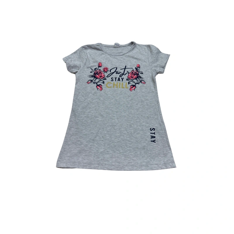 Beautiful Gray 'Just Stay Chill' Graphic T-Shirt for Girls - Stylish Casual Top