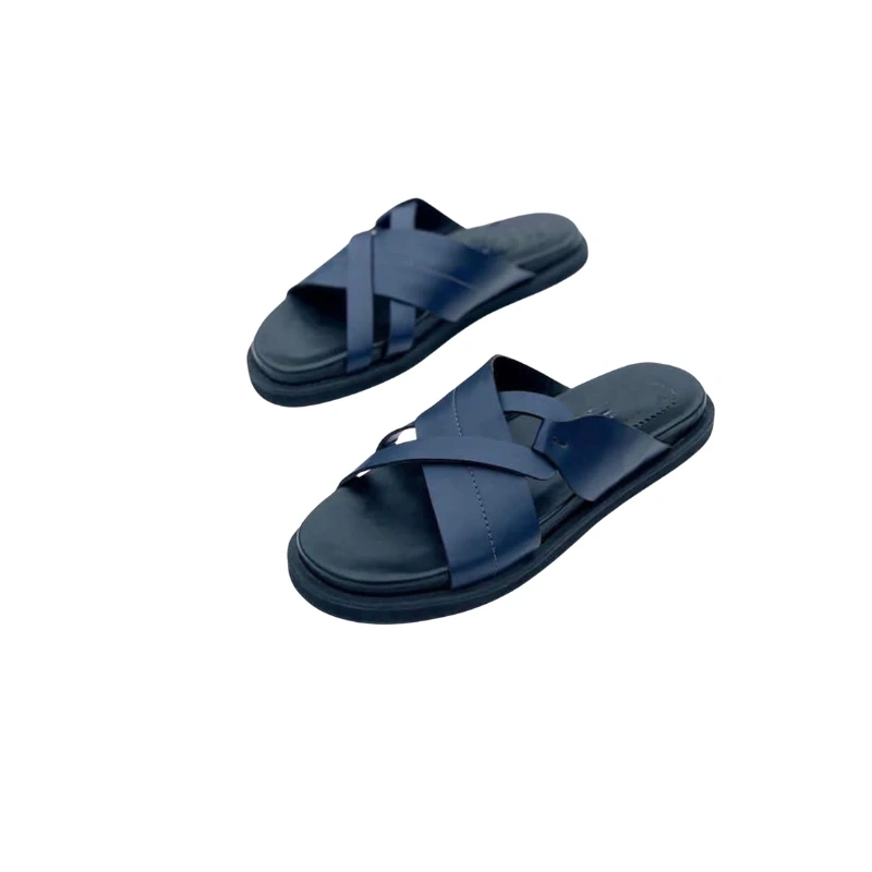Blue Criss-Cross Strap Sandals for Men - Casual Comfort