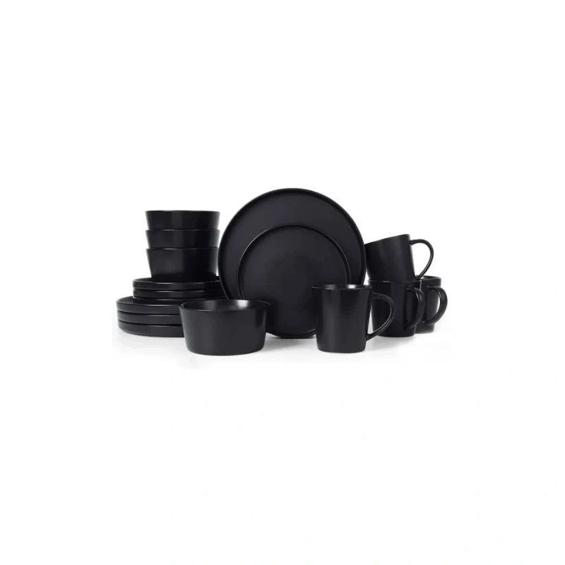 Stone Lain Albie 16-Piece Stoneware Round Dinnerware Set - White1