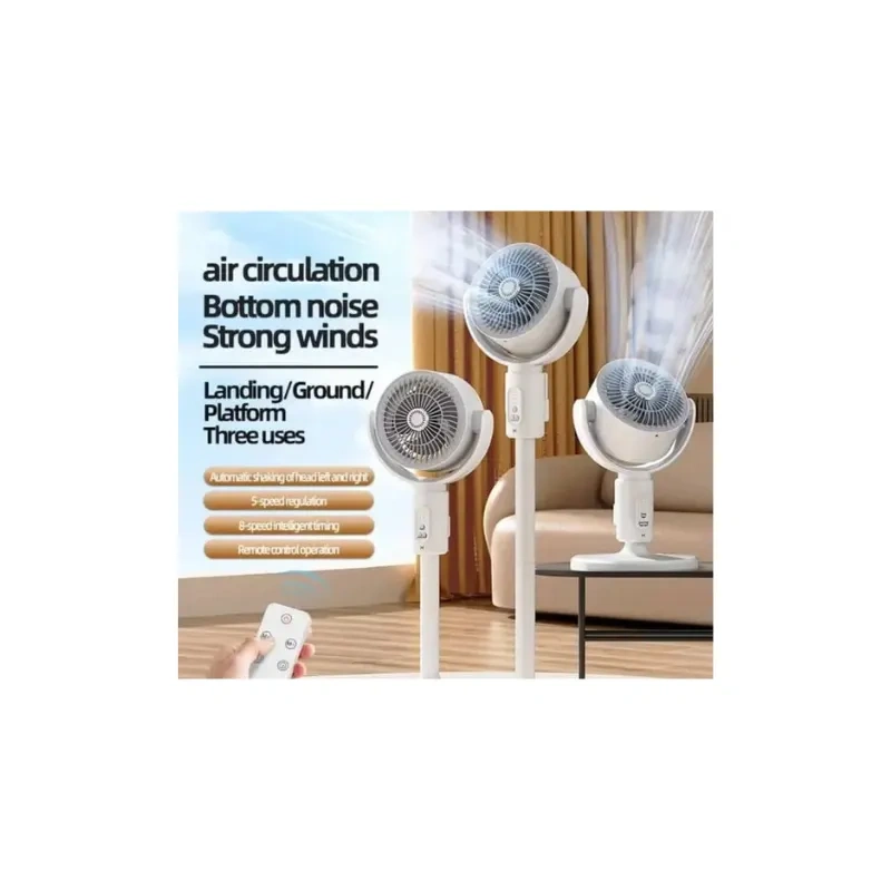Duwee Oscillating Tower Rechargeable Fan with Remote Control - 3-Speed Portable Fan