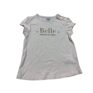 Beautiful Kiabi Baby Girl "Belle comme un coeur" T-Shirt - Adorable French Slogan Top