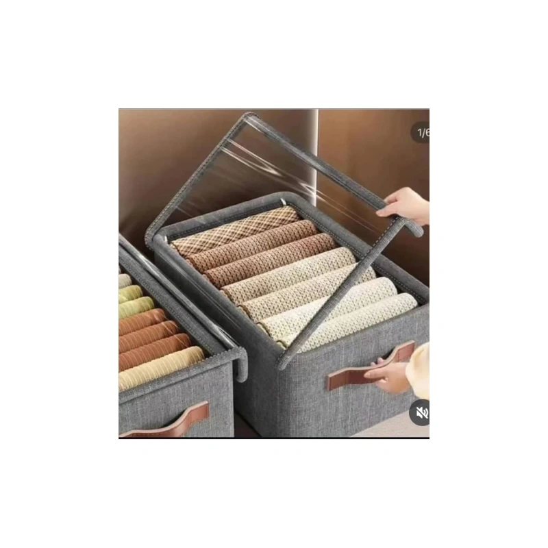 Foldable Storage Basket with Lid - Fabric Storage Bin Organizer1