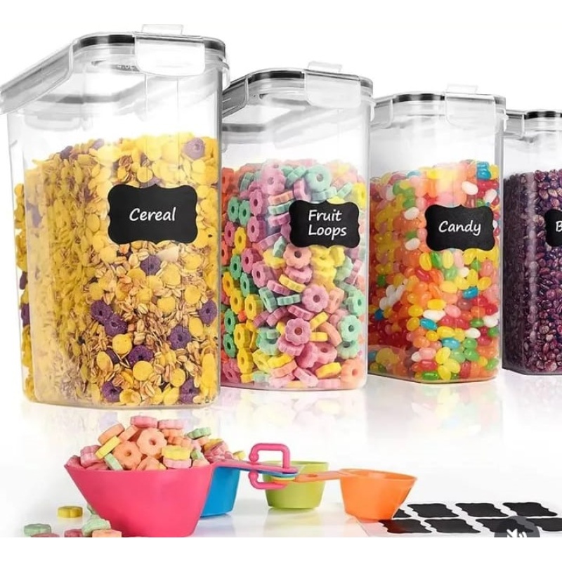 Airtight Food Storage Container Set – BPA-Free Kitchen Canisters with Labels & Measuring Spoons1